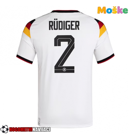 Moške Nogometnih dresov Nemčija Antonio Rudiger #2 Domači SP 2026 Kratki rokavi Moške Nogometnih dresov Nemčija Antonio Rudiger #2 Domači SP 2026 Kratki rokavi